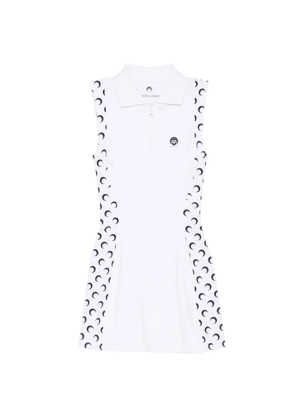 Marine Serre Moon-print sleeveless mini dress - Bianco