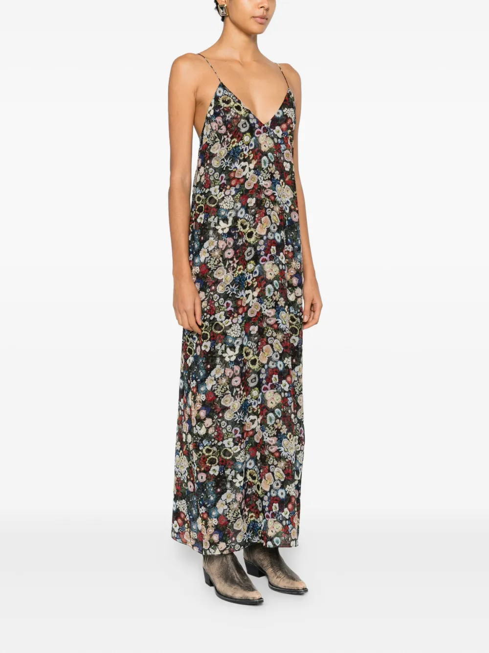 Khaite Taja Midi Dress In Multi