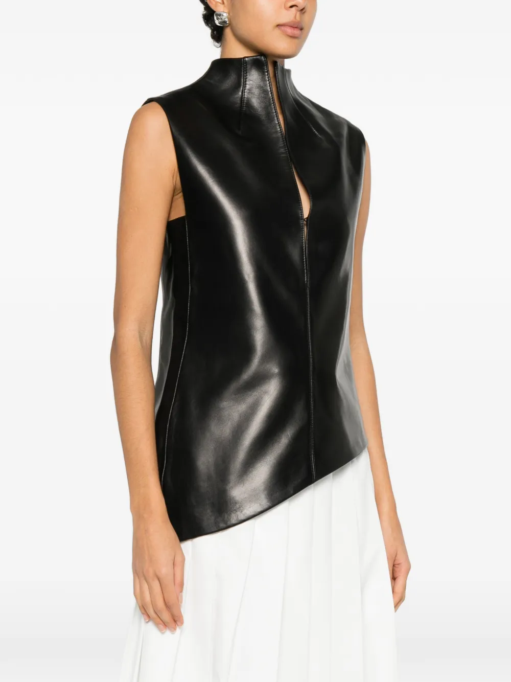  Khaite Von High-neck Asymmetric Top - Black 