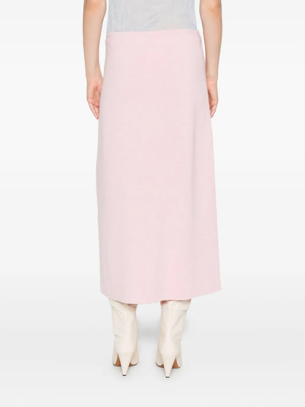 Khaite Patri Midi Skirt In Pink