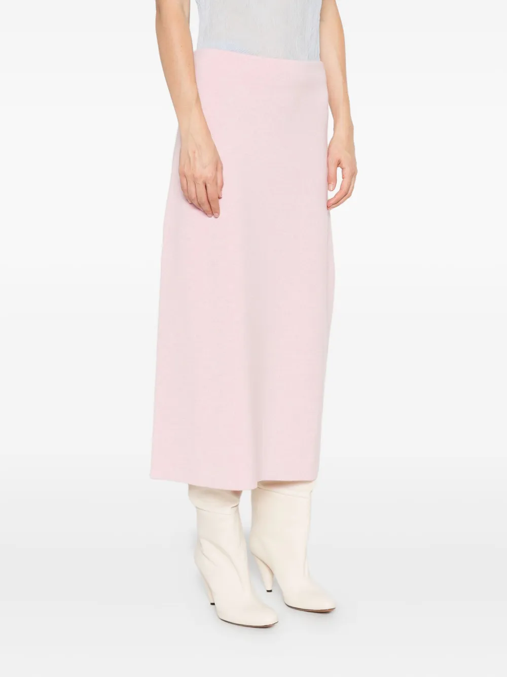 Khaite Patri Midi Skirt In Pink