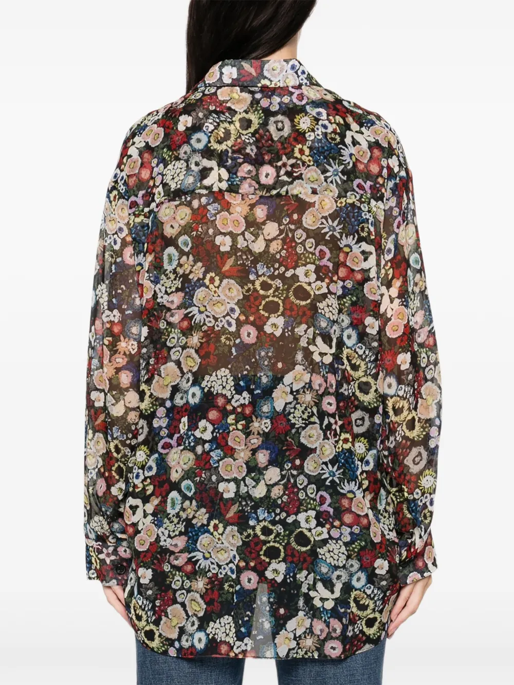 Khaite Goya Printed Silk-chiffon Shirt In Multi