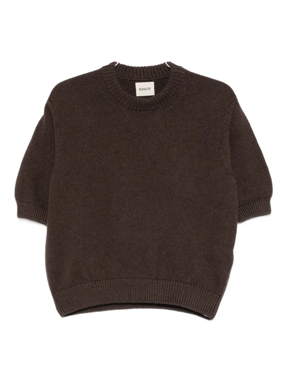 Khaite Davin Short-sleeve Sweater In Brown