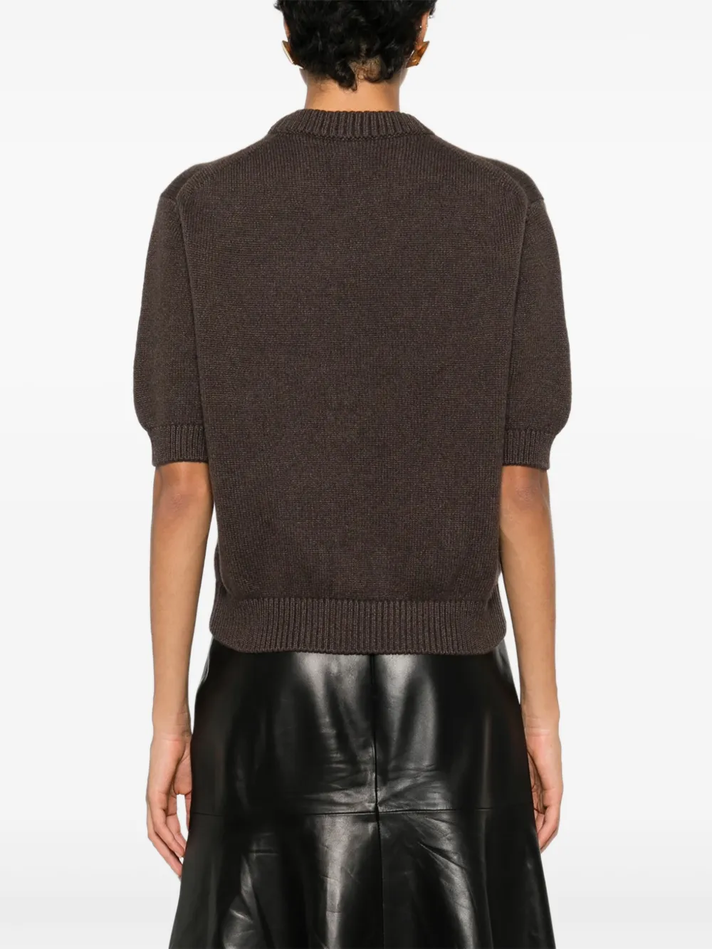 KHAITE Davin trui met korte mouwen Bruin