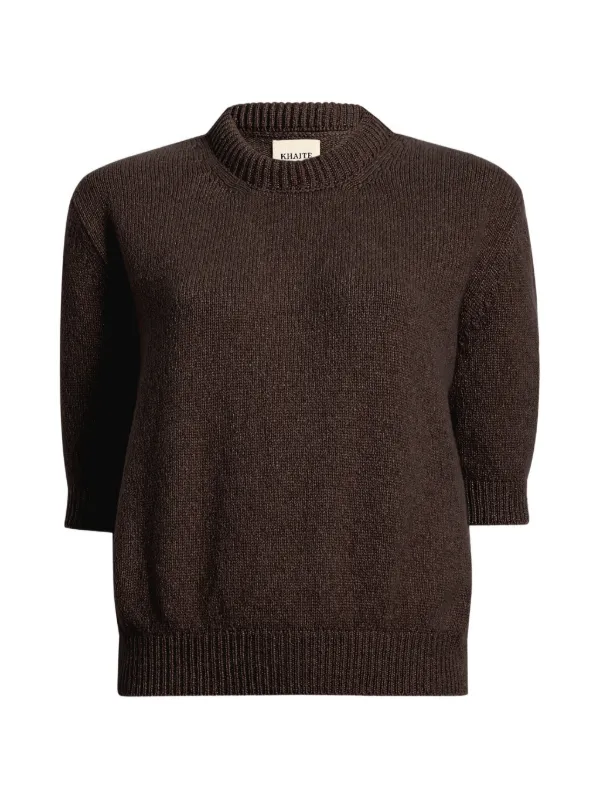 Khaite Davin Short-sleeve Top in Brown