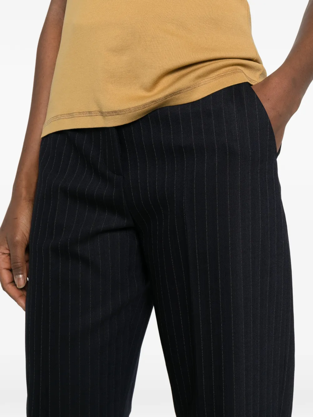 KHAITE Jude broek met krijtstreep Blauw