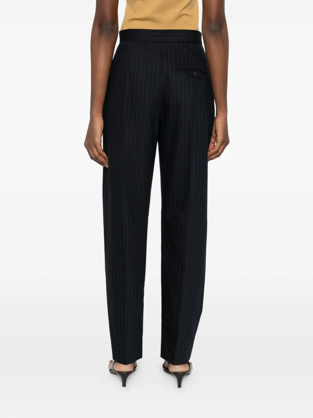 KHAITE Jude broek met krijtstreep Blauw