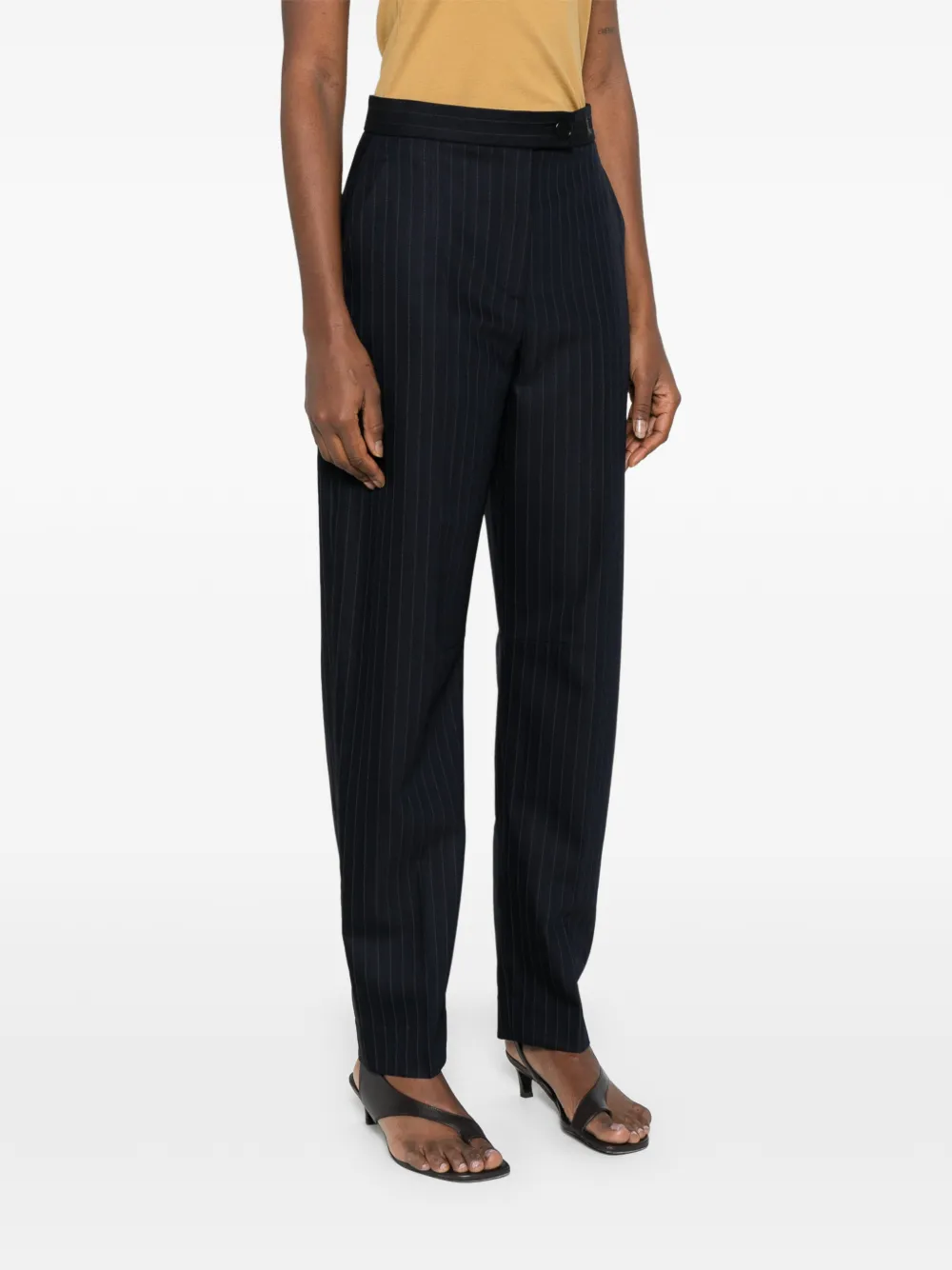 KHAITE Jude broek met krijtstreep Blauw