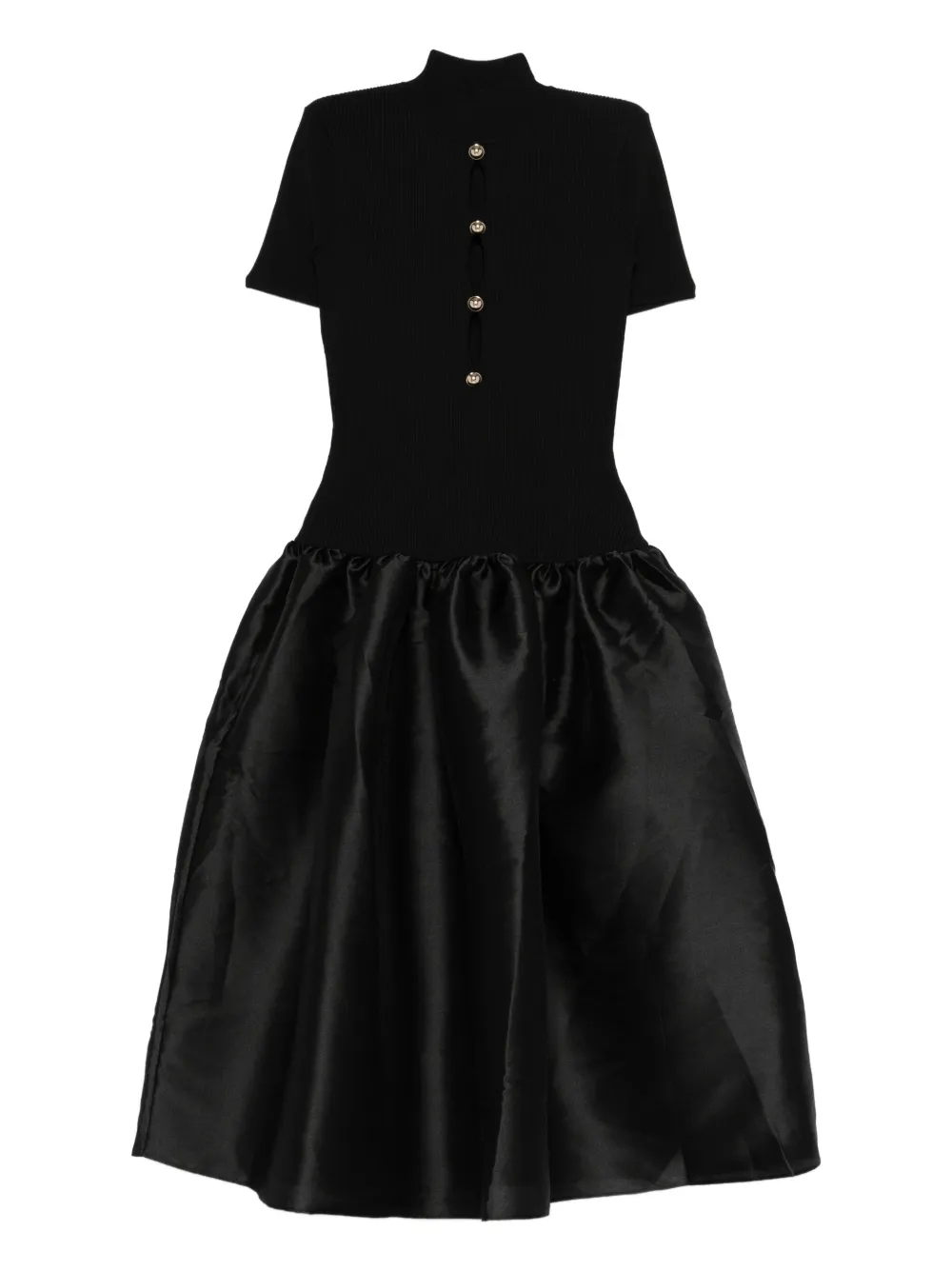 Self-Portrait button-detail midi dress | Black | Image 1