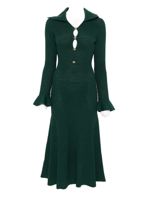 Self-Portrait Gestricktes Midikleid mit Kragen