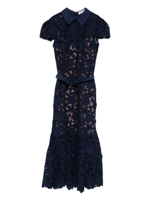 Self-Portrait guipure-lace midi dress
