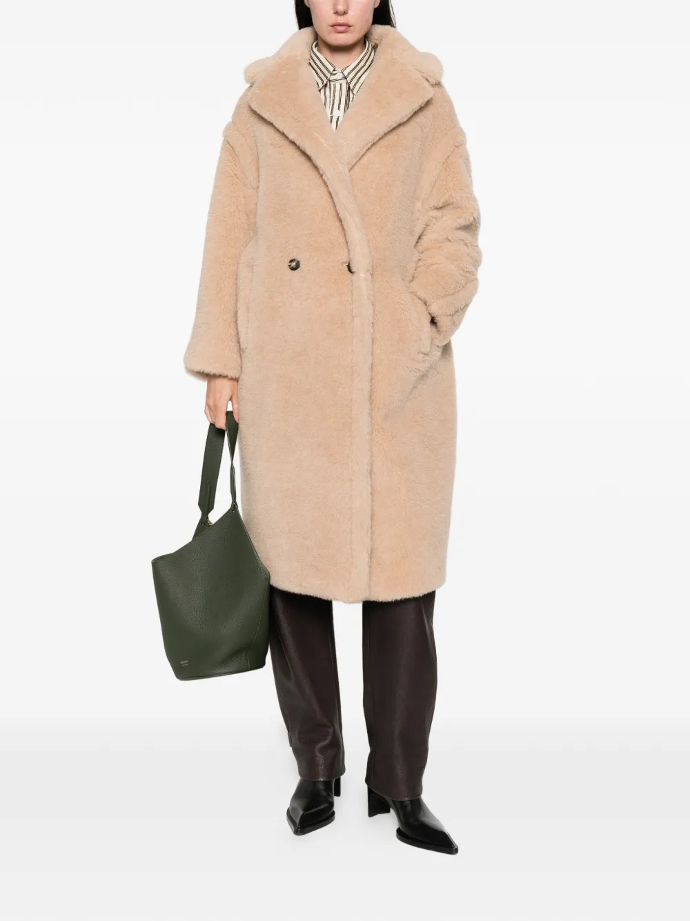 Max Mara Tedgirl Double-breasted Coat In Neutral