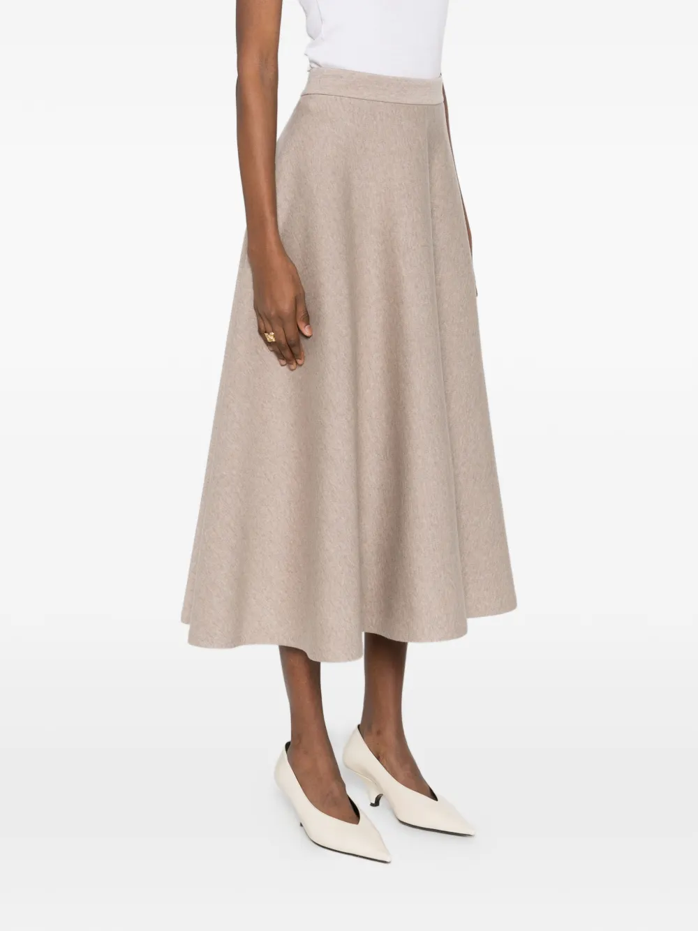 Max Mara A-line Midi Skirt In Neutral