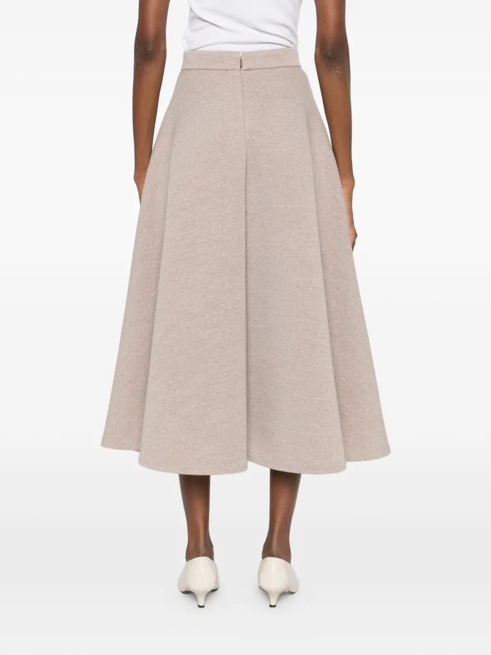Max Mara A-line Midi Skirt In Neutral