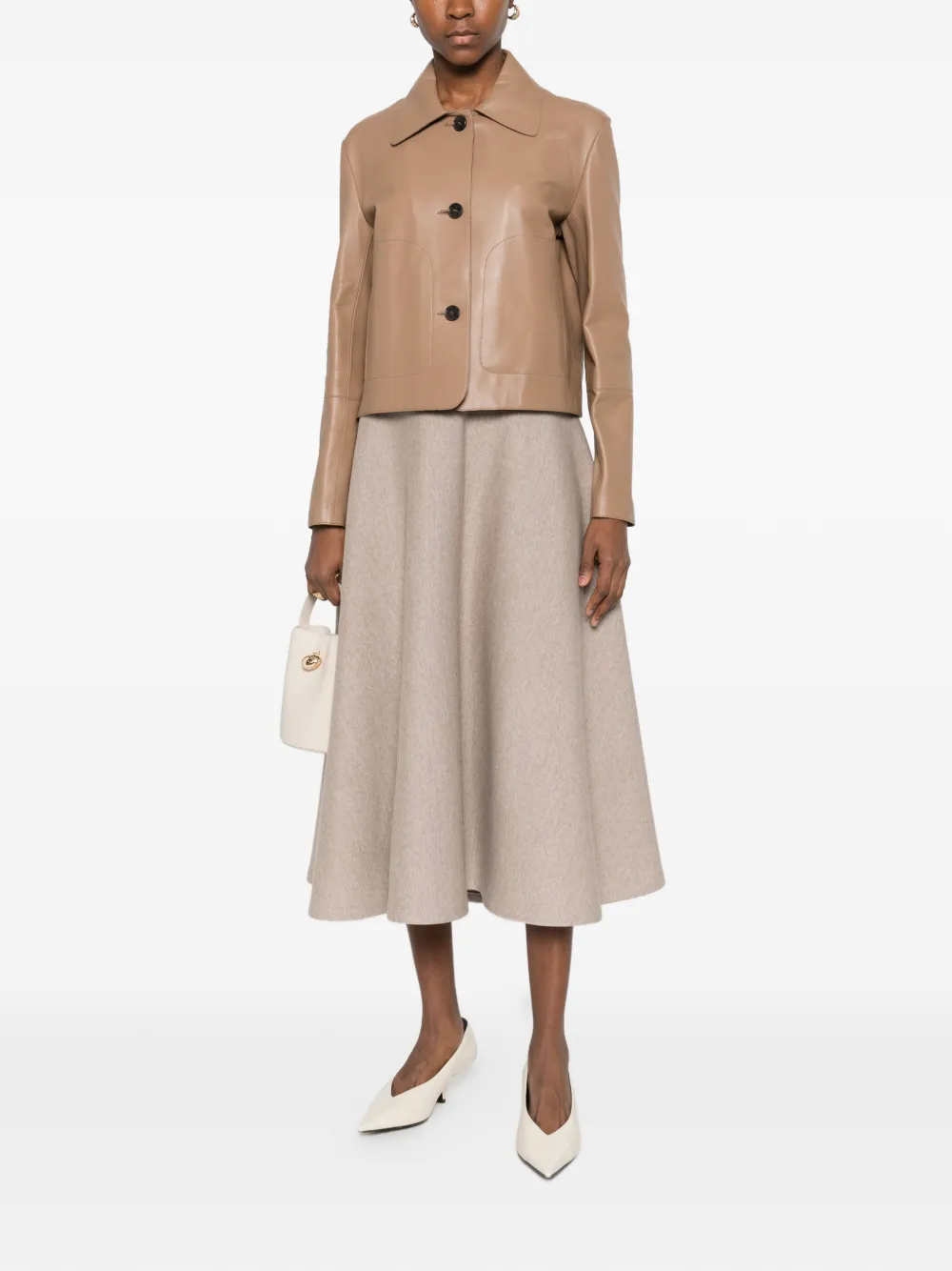 Max Mara A-line Midi Skirt In Neutral