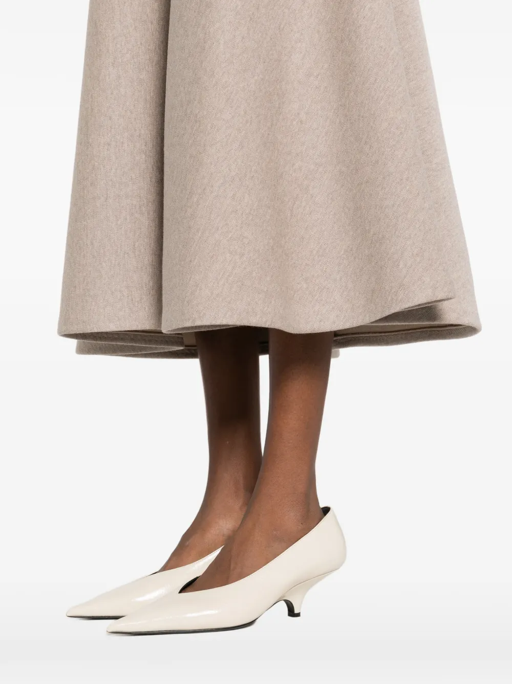 Max Mara A-line Midi Skirt In Neutral