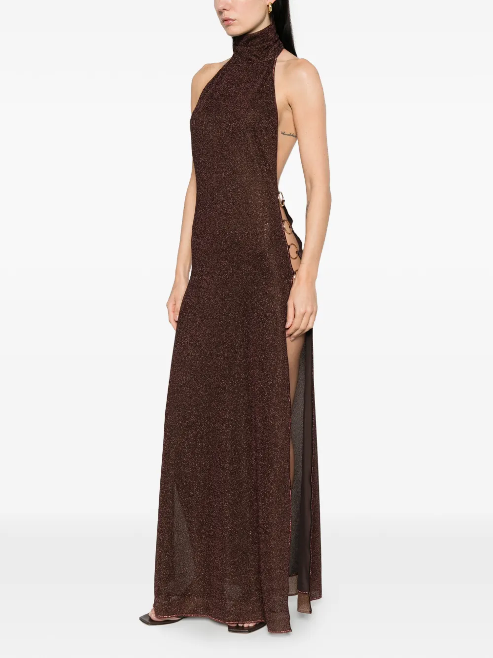  Oséree Ring Turtleneck Maxi Dress - Brown 