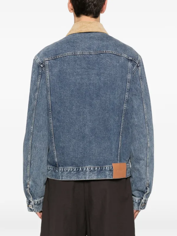 JW Anderson コーデュロイカラー デニムジャケット | ブルー | FARFETCH JP