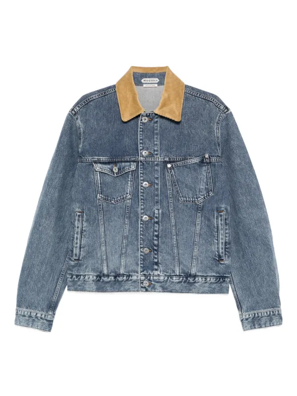 JW Anderson コーデュロイカラー デニムジャケット | ブルー | FARFETCH JP