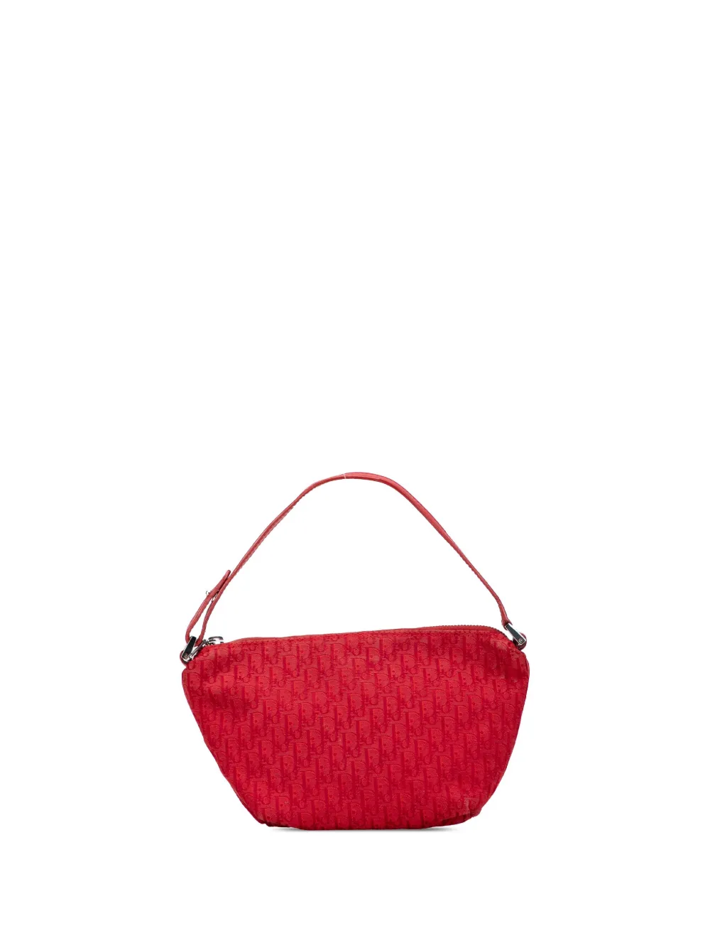 Pre-owned Dior 2003 Issimo Trotter Canvas Pochette Handbag In Red