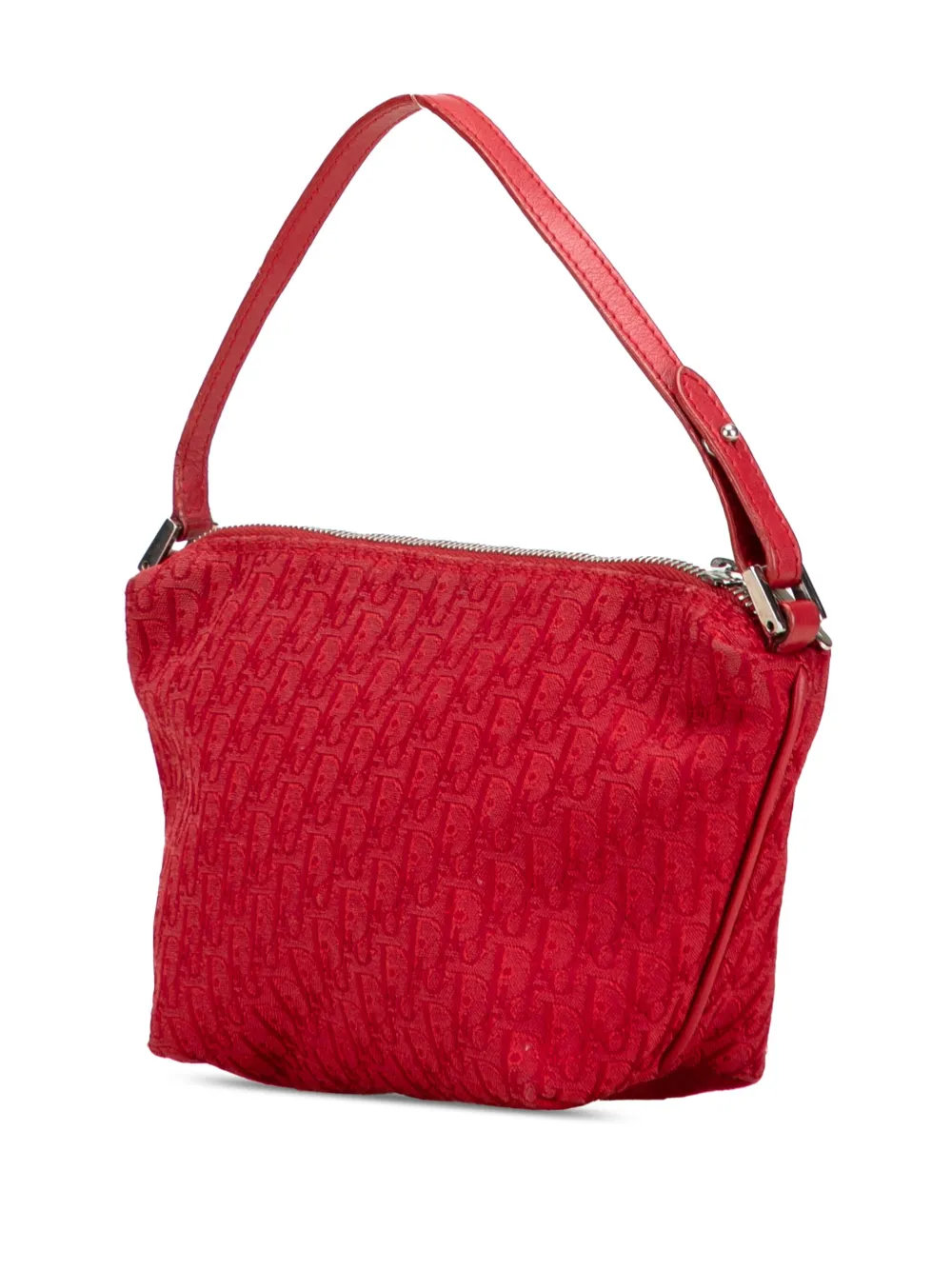 Pre-owned Dior 2003 Issimo Trotter Canvas Pochette Handbag In Red