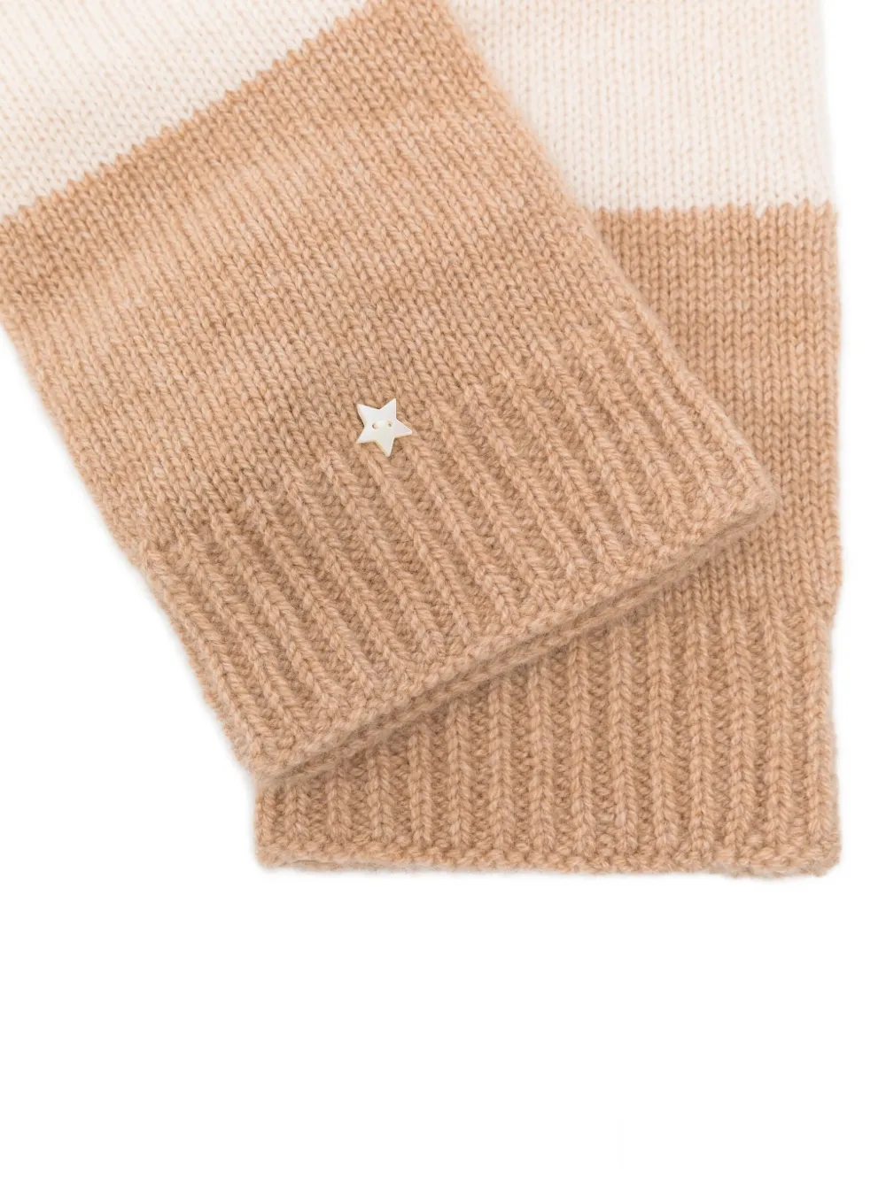 Lorena Antoniazzi Star-charm Ribbed Gloves In Brown