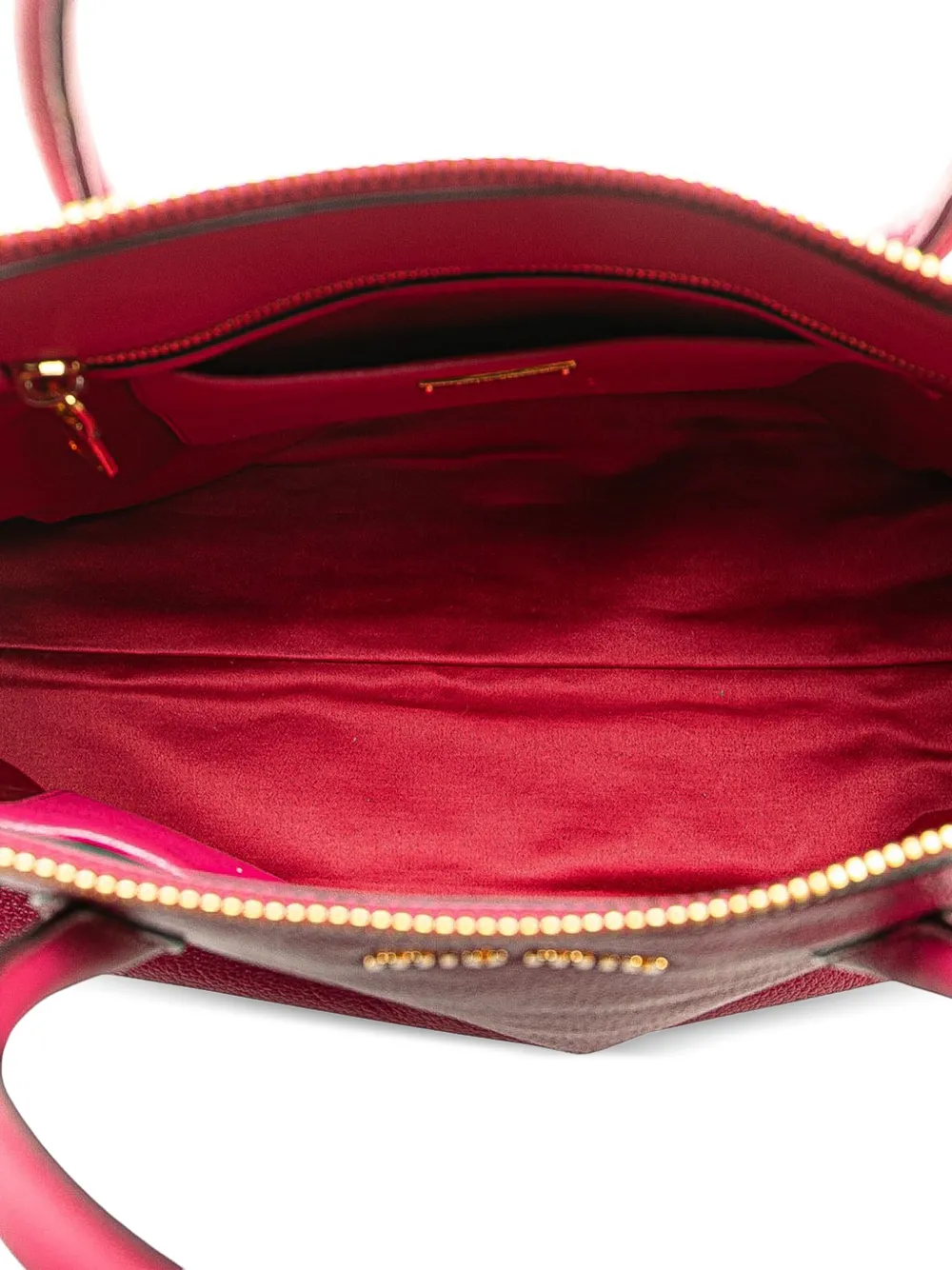 Pre-owned Miu Miu 2010-2025 Goatskin Madras Satchel In Pink