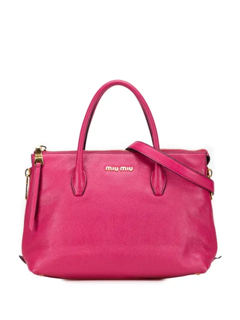 Miu Miu Pre-Owned 2010-2025 Goatskin Madras satchel