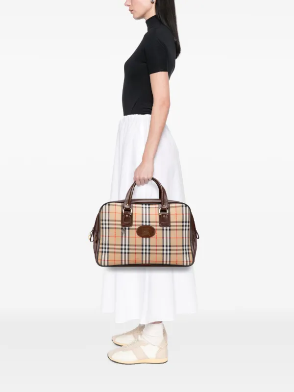 Burberry Pre-Owned Bolsa De Viaje Lona Haymarket Check Del Siglo