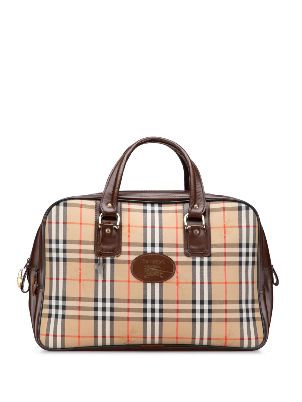 Холщовая дорожная сумка Burberry 20-го века, бывшая в употреблении на Хеймаркет, в клетку