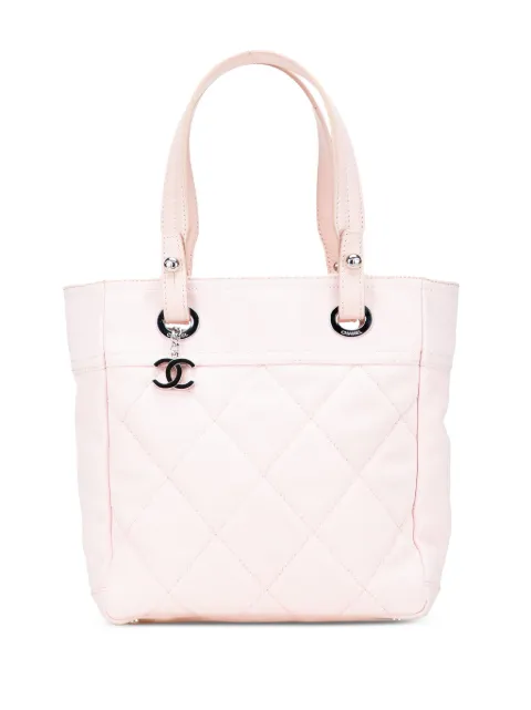 CHANEL Pre-Owned 2008-2009 Small Quilted Canvas Paris Biarritz tote bag