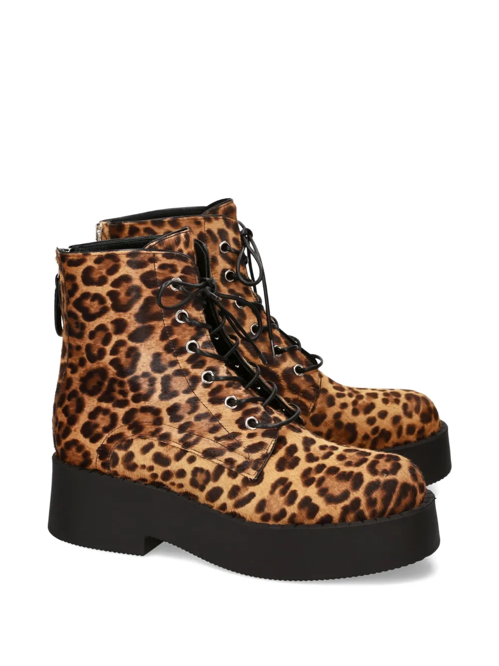 Premiata leopard-print platform lace-up shoes | Combat Boots | Image 2