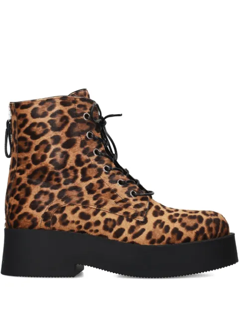 Premiata leopard-print platform lace-up shoes