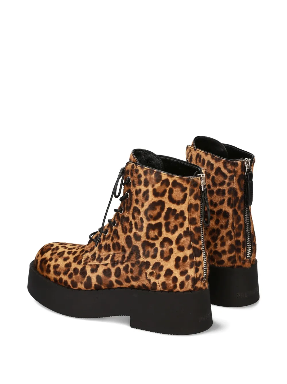 Premiata Veterschoenen met luipaardprint Bruin