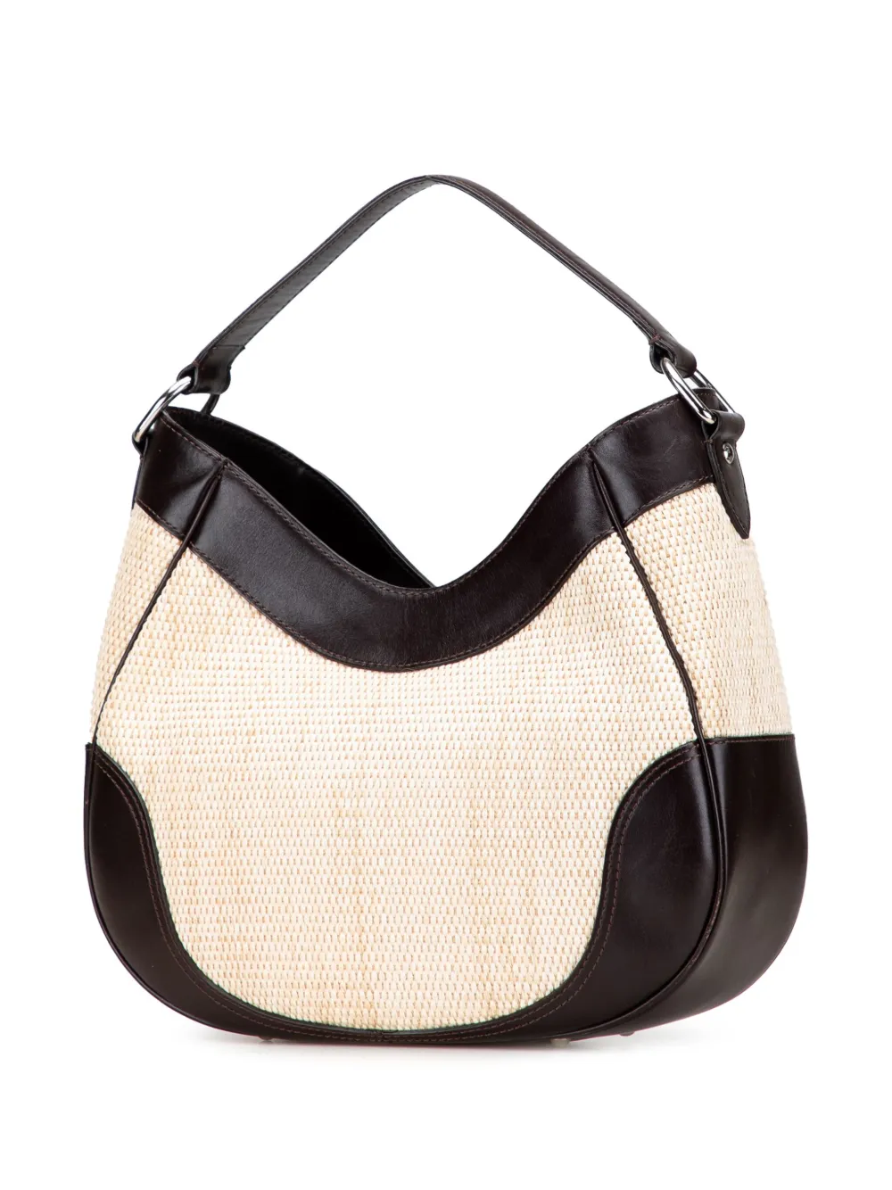 Pre-owned Burberry 2000-2017 Straw And Leather Shoulder Bag In Brown