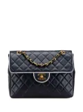 CHANEL Pre-Owned 1989-1991 CC Bicolor Quilted Lambskin Piping Single Flap shoulder bag - Blue