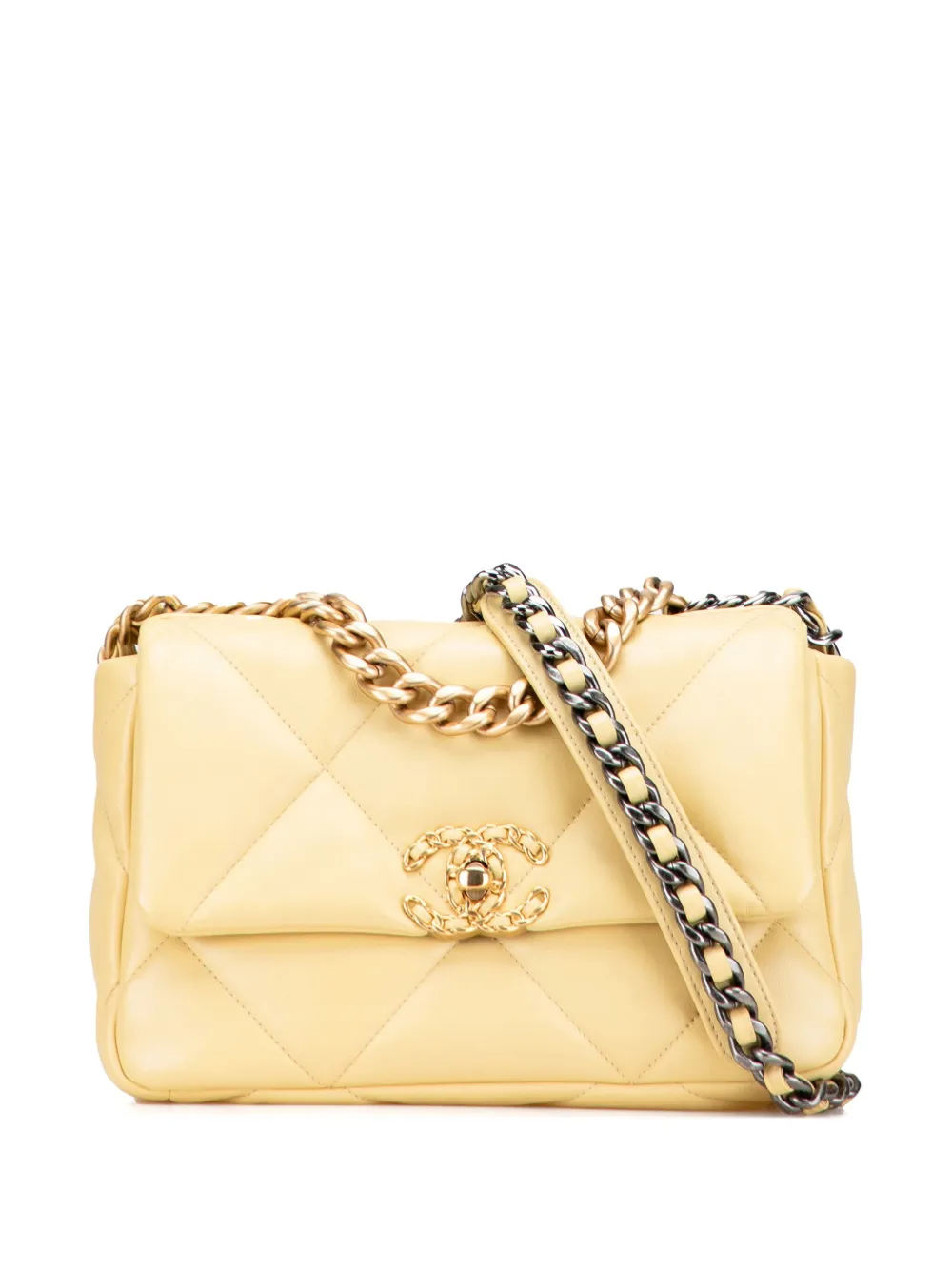 Сумка CHANEL, бывшая в употреблении 2021-2025, из овечьей кожи среднего размера, с 19 клапанами