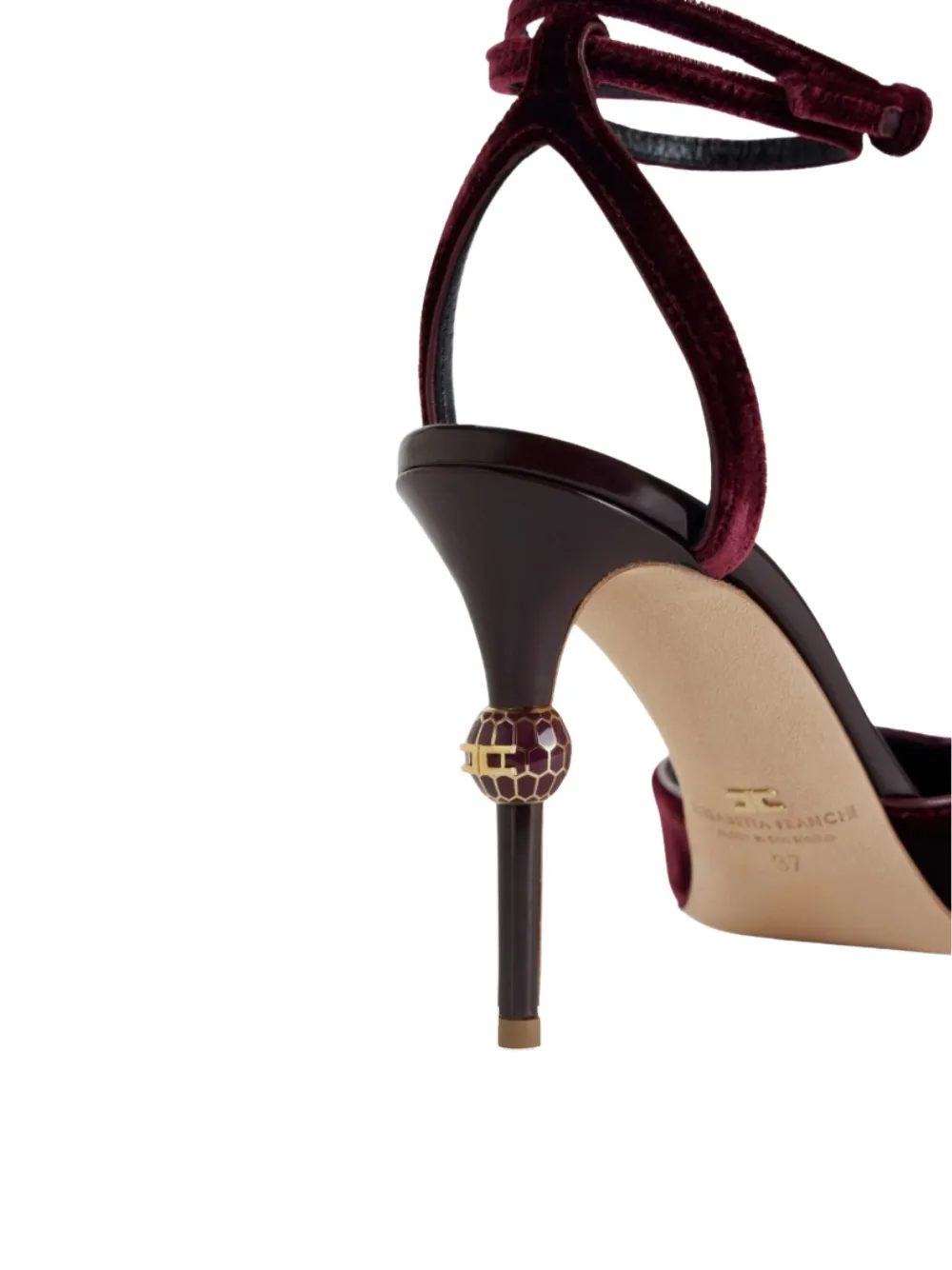 Elisabetta Franchi 90 mm leren pumps met hak Rood