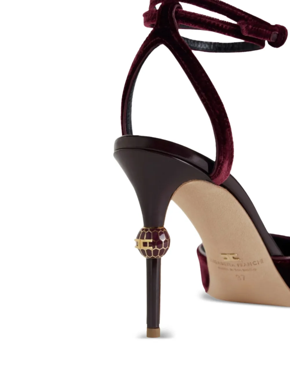 Elisabetta Franchi 90 mm leren pumps met hak Rood