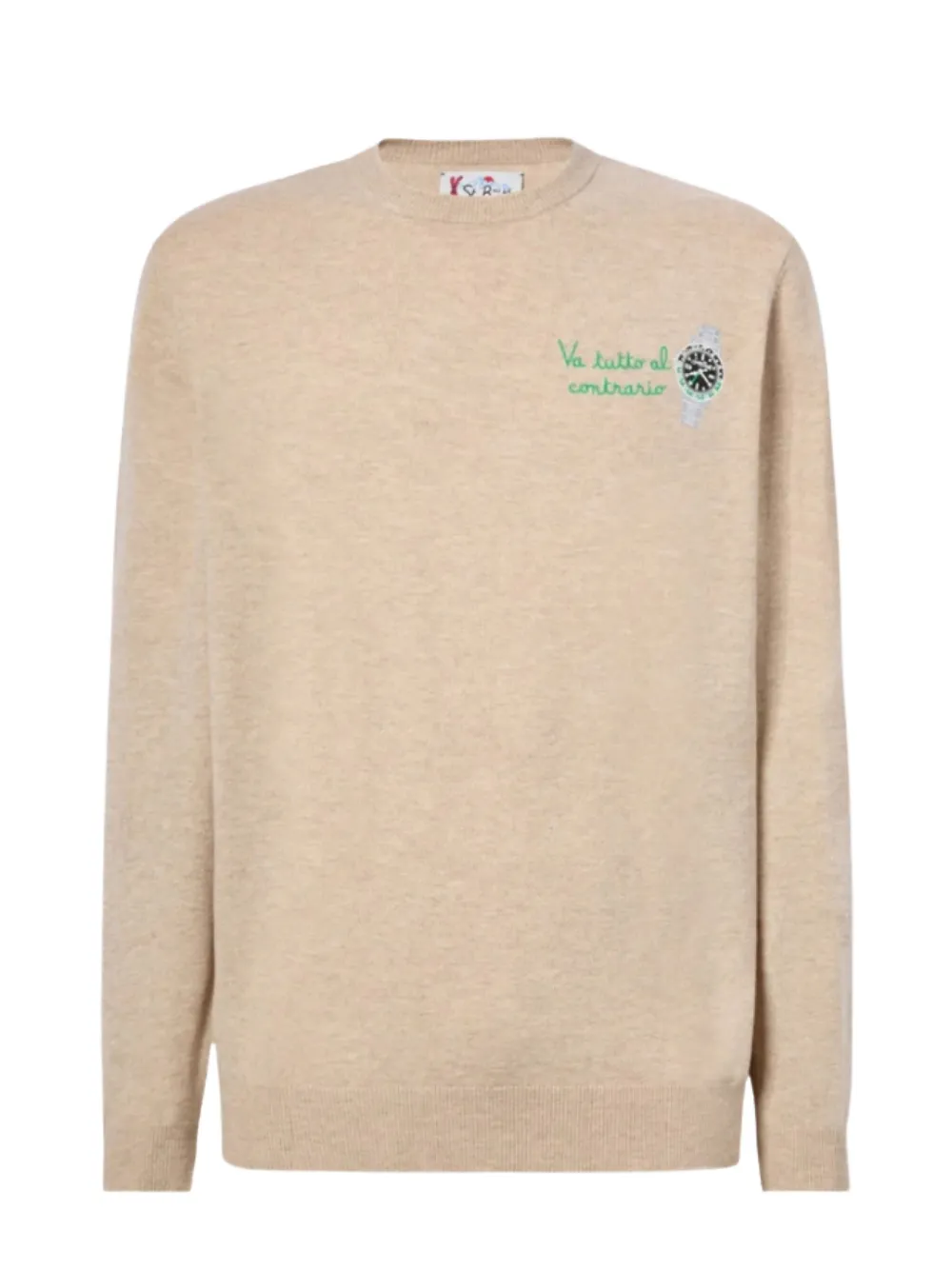 MC2 Saint Barth embroidered-motif crew-neck sweater - Beige