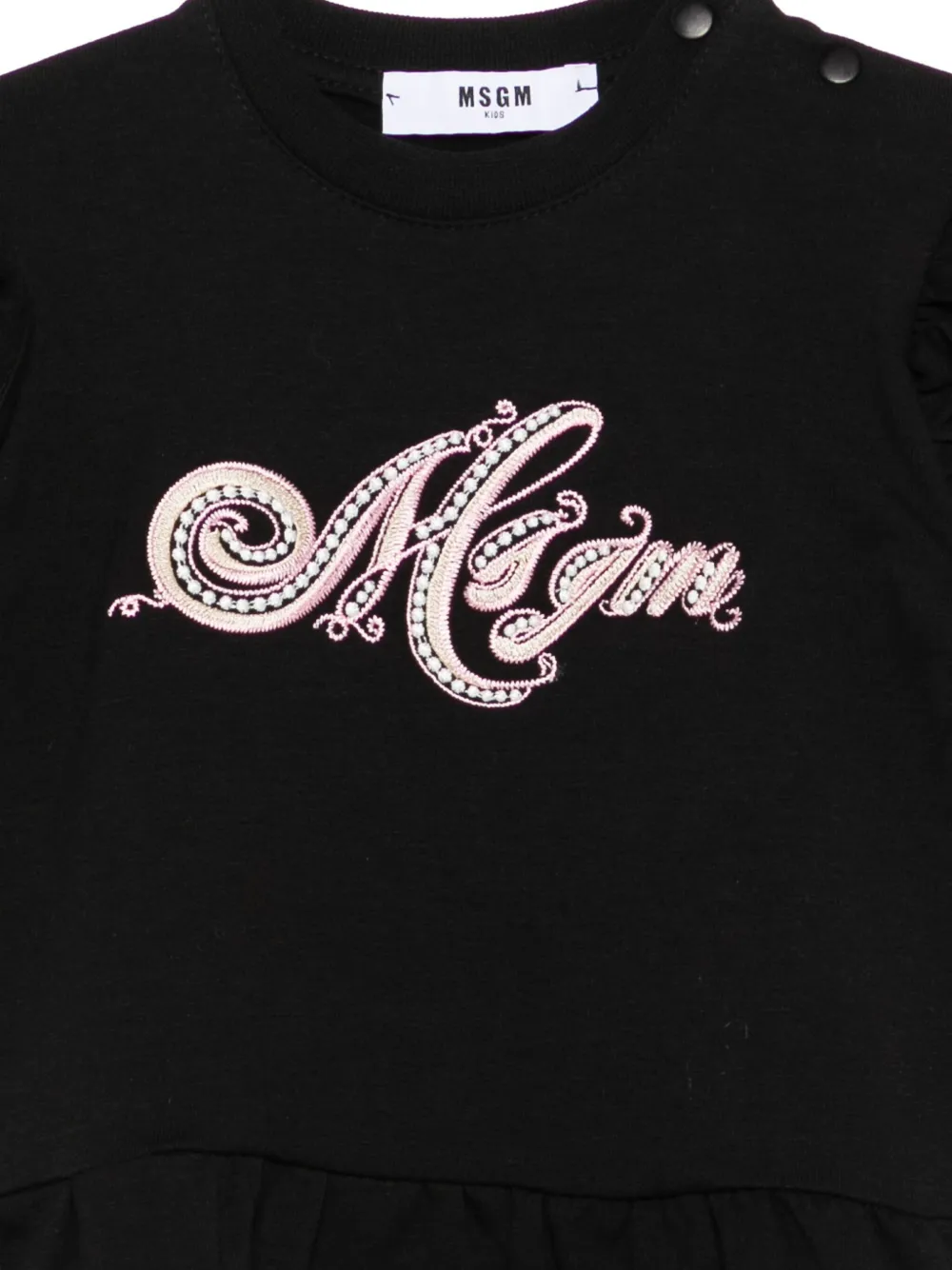 MSGM Kids Stretch fleece jurk Zwart