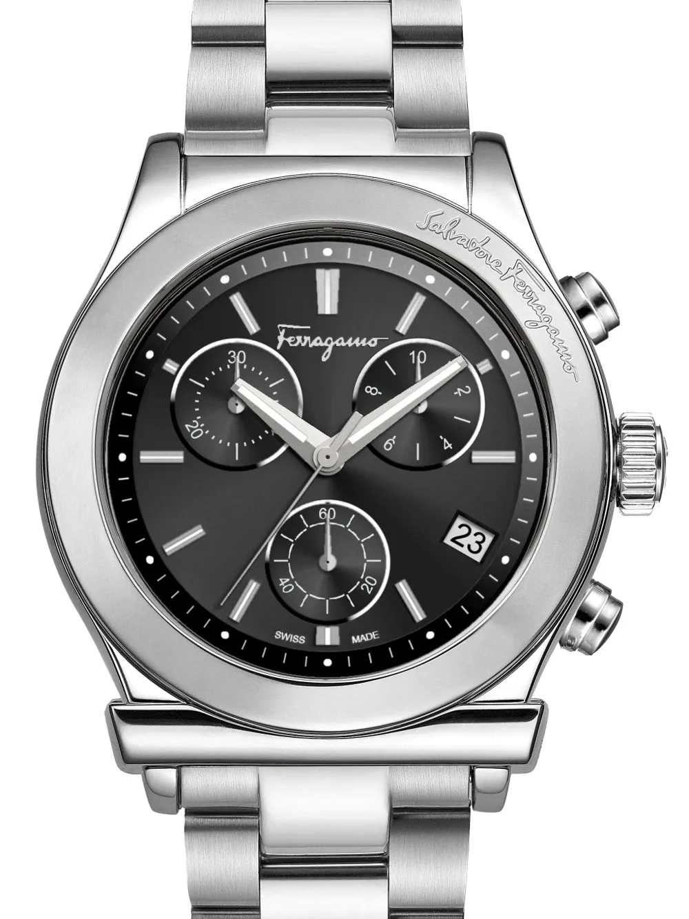 Ferragamo Chronograph roestvrijstalen 42 mm - Zwart