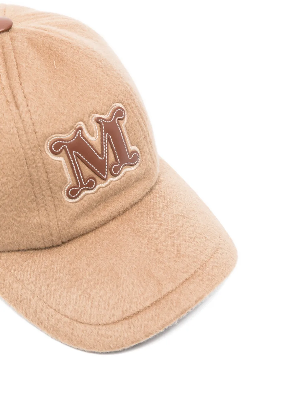  Max Mara Felted Initial Cashmere Cap - Brown 