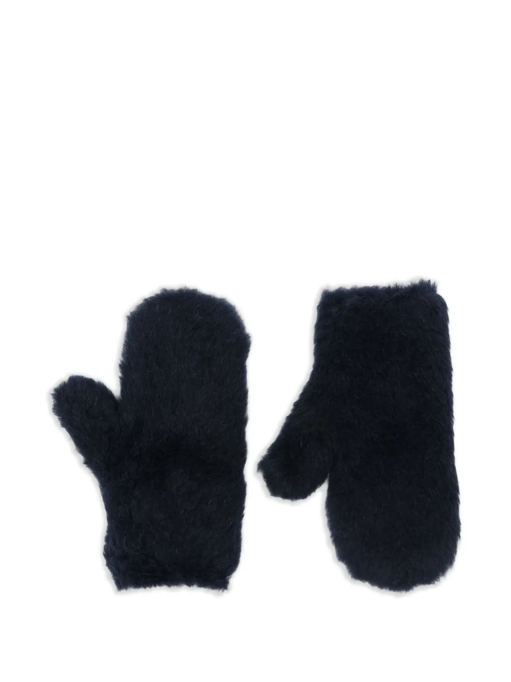 Max Mara Teddy-textured Gloves In Blue