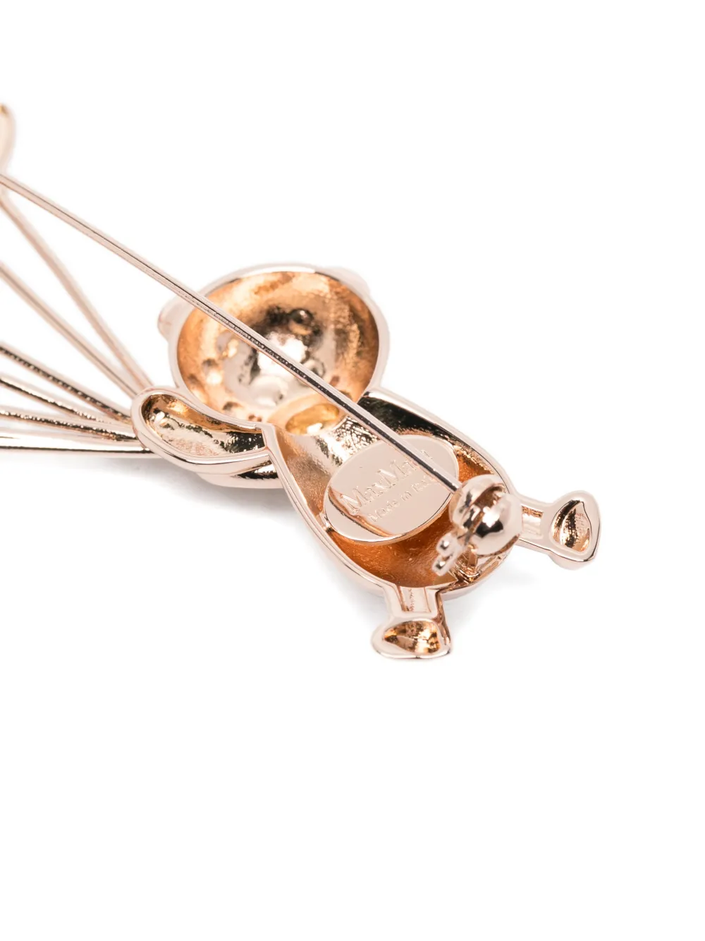 Max Mara Bear Brooch In Pink