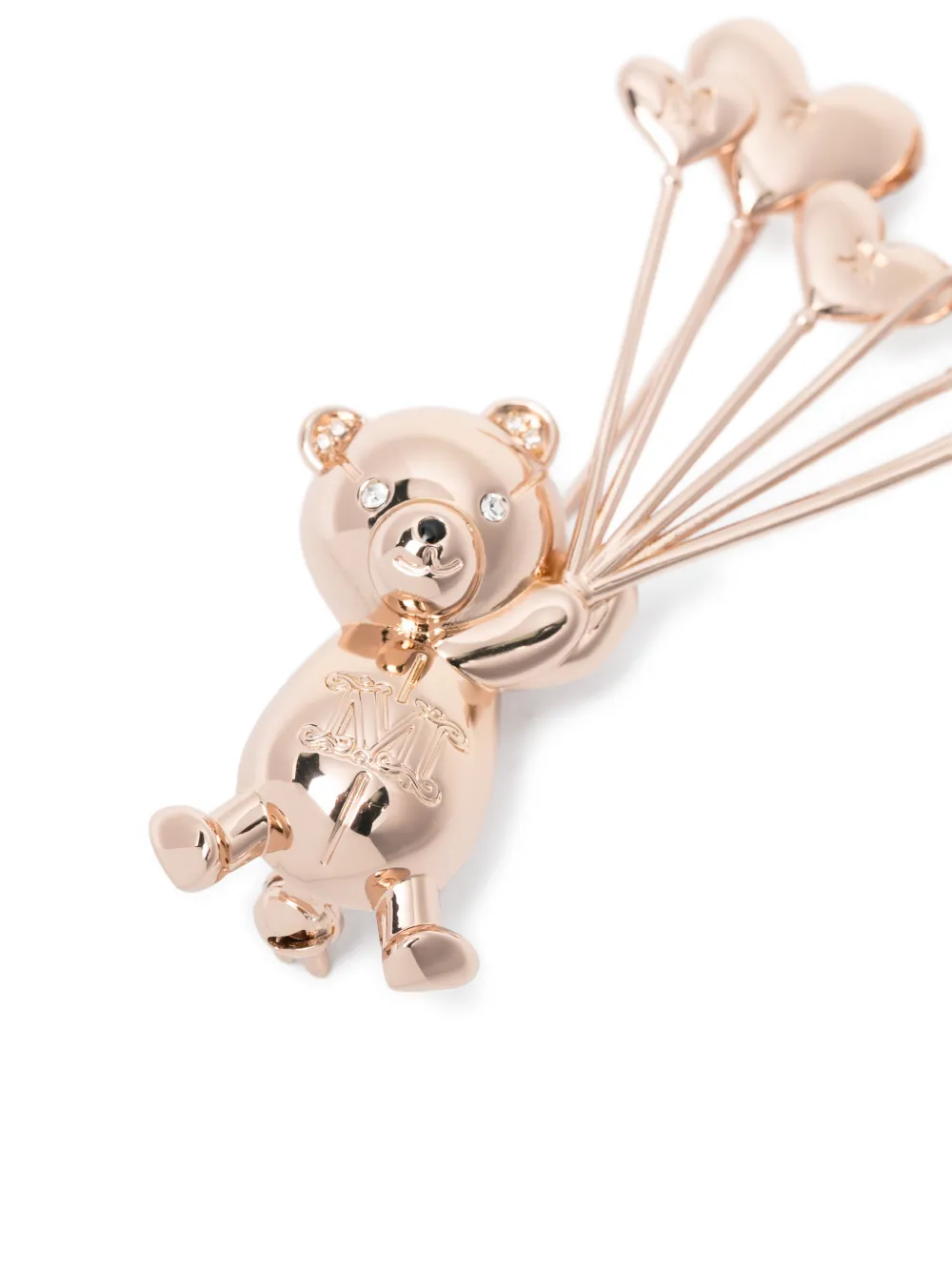 Max Mara Bear Brooch In Pink