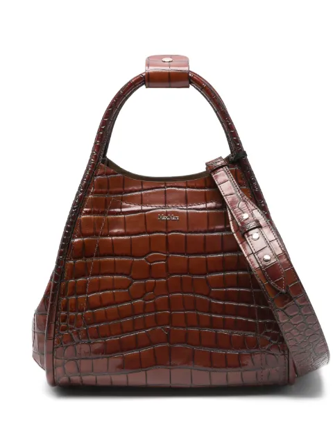 Max Mara embossed-croc tote bag
