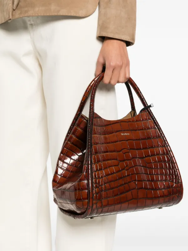 Max Mara embossed-croc Tote Bag | Brown | FARFETCH display picture 3