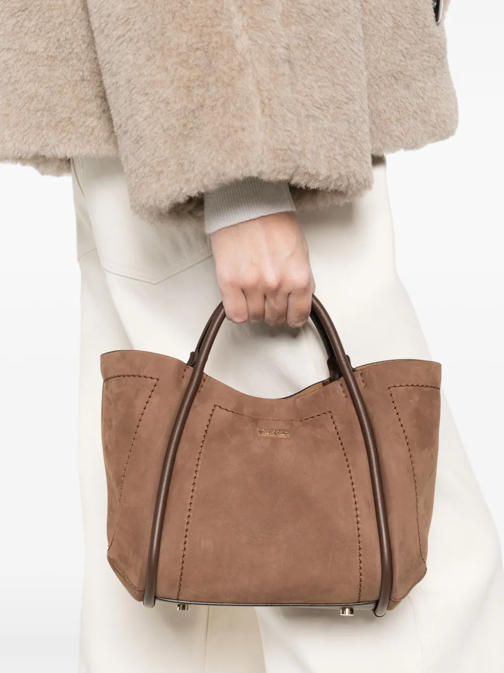 Max Mara Marine Xs Top-handle Cross Body Bag In Brown