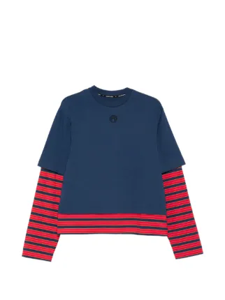 Marine Serre Logo Striped T-shirt | Blue | FARFETCH